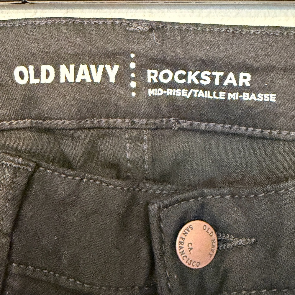 Old Navy Black Rockstar Jeans, Size 10 R New with Tag - Picture 3 of 6